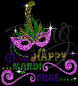 Happy Mardi Gras Rhinestones & Glitter Vinyl