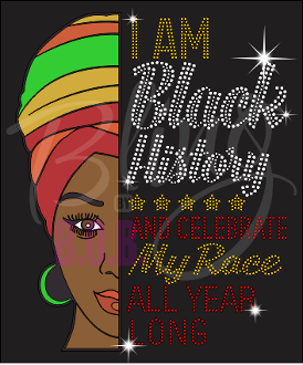 I Am Black History Half Face With Printed Vinyl